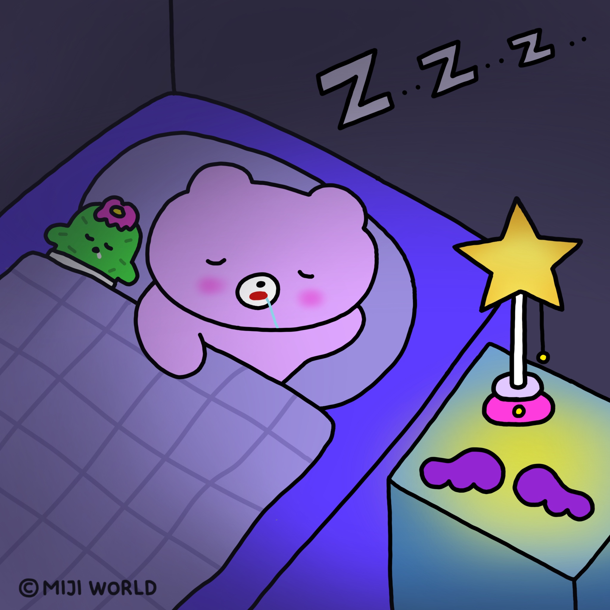 眠っているソビくんとサボちゃま